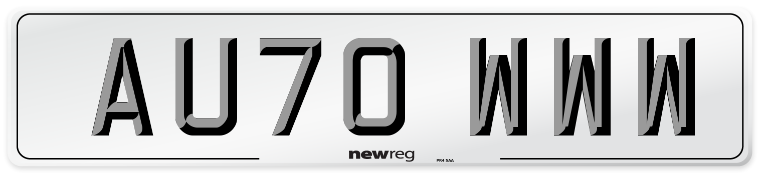 AU70 WWW Number Plate from New Reg